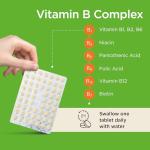 Healthspan Vitamin B Complex | 8 B-Complex Vitamins | Heart Health, Mental Performance & Psychological Function | Combat Tiredness & Fatigue | Gelatin Free | Vegan (180 Tablets)