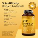 Nutravita Lutein Natural Eye Supplement – 90 Vegan Capsules - Zeaxanthin, Bilberry Extract, Vitamins A, B12 & Zinc – for Maintenance of Normal Vision – Made in The UK
