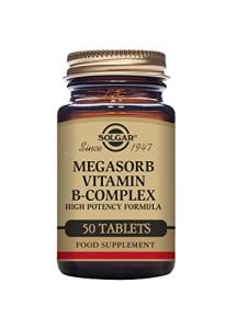 Solgar Megasorb Vitamin B-Complex Tablets - Pack of 50 - High Potency and Absorption - Improved Energy and General Vitality - Vegan and Gluten Free