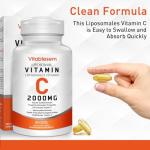 Liposomal Vitamin C Capsules 2000mg - High Strength Gluten Free & Ascorbic Acid - Immune Support Antioxidant Supplement - Non-GMO
