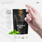 Vitamin E 200IU D-Alpha Tocopherol – 100% Natural Vitamin E – 90 Vegan Capsules – Highly Absorbable – 3 Month Supply – Protects Cells from Oxidative Stress – by Alpha01