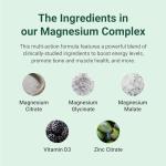 Theonia Magnesium Complex High Strength 205mg Supplement - Zinc, Vitamin D3 - Muscle & Bone Health, Nerve Function & Energy Support - UK Manufactured - Non-GMO - 60 Vegetarian Capsules