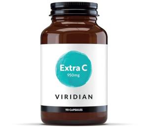 Viridian - Extra C 950mg - 90 Caps | High Potency Vitamin C | Enhanced Absorption & Retention | Supports Immune Function | Normal Functioning of Skin, Teeth & Bones | Nutritionist Formulated