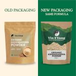 Organic Ashwagandha Powder 500g, by Yin & Yang Superfoods. 100% Pure and Raw - Premium Quality. Vegan, Gluten Free & Palm Oil Free.