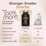 Advanced Turmeric and Black Pepper Capsules 4030mg Made in the UK | ONE per Day Turmeric Supplement with Ginger & Black Pepper | 120 High Strength Tumeric Curcumin Capsules for Joints | 4 Month Supply