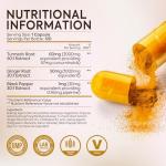 Advanced Turmeric and Black Pepper Capsules 4030mg Made in the UK | ONE per Day Turmeric Supplement with Ginger & Black Pepper | 120 High Strength Tumeric Curcumin Capsules for Joints | 4 Month Supply