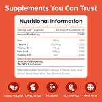 Premium High Strength Iron Tablets for Women & Men – Gentle Iron Complex with Vitamin C, B12, B9 Folate & Zinc – Energy, Immunity & Blood Support – 60 Vegan Capsules