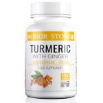 Honor Stone - Turmeric Capsules with Ginger & Black Pepper – 1950mg High Strength 95% Curcuminoids, Curcumin – Joint Support & Inflammation Supplement – Vegan, Gluten Free – 60 Capsules (not tablets)
