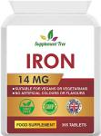 Iron Tablets High Strength 14mg | 365 Vegan Tablets (One Year Supply) | Contributes to The Reduction of Tiredness & Fatigue | Iron Supplements for Men & Women | Easy to Swallow Iron Pills | UK Made