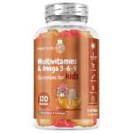Multivitamin for Kids - 120 Gummies - 2 Months Supply - with Omega 3-6-9 - Gluten-Free Kids Vitamins - 17 Ingredients Like Vitamin D, A, C, B12, B6, E & Zinc - Natural Raspberry & Orange Flavours