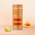 MEDAHUMAN CBD Drink (20mg), Recover, Blood Orange & Ginger, with Turmeric, Zinc, Vitamin C & D3, Low Calorie, Immune System Booster, Adaptogens & CBD Infused Fizzy Drink (Pack of 12 x 250ml)
