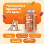 Multivitamin for Kids - 120 Gummies - 2 Months Supply - with Omega 3-6-9 - Gluten-Free Kids Vitamins - 17 Ingredients Like Vitamin D, A, C, B12, B6, E & Zinc - Natural Raspberry & Orange Flavours