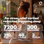 Ashwagandha High Strength KSM-66® Organic Complex 7200mg – 1-a-Day Vegan Capsule for Stress, Anxiety Relief & Restful Sleep – Enhanced with Chamomile, Reishi, L-Theanine & Vitamin B6 – 60 Servings