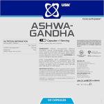 USN Ashwagandha, KSM-66 Dietary Supplement - 60 Capsules, Premium Natural Stress Relief Supplement, Added Bioperine to Aid with Absorption, Daily Dietary Supplement