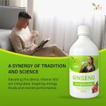Ved Ginseng Liquid Food Supplement (500 ml) - with Siberian & Panax Ginseng - Supports Energy and Vitality - for Improved Concentration.