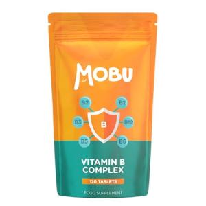 Vitamin B Complex 120 Tablets | Optimal Mix of All 8 Essential Vitamins B1, B2, B3, B5, B6, B12, Biotin & Folic Acid | B Vitamins Tiredness & Fatigue Support | Vegan UK Made | GMP Approved | MOBU UK