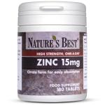 Nature's Best Zinc 15mg - Immune Support - High-Strength Citrate Form - Small, Easy-to-Swallow Tablets - UK Made - 180 Vegan Tablets (6 Months' Supply)