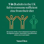 Nature's Best Zinc 15mg - Immune Support - High-Strength Citrate Form - Small, Easy-to-Swallow Tablets - UK Made - 180 Vegan Tablets (6 Months' Supply)