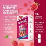 HIGH5 Energy Gels with Electrolytes - Quick Release Sports Gels for Peak Performance - Natural Fruit Juice & Caffeine-Free - Energy Boost for Running, Cycling, Endurance (Raspberry, 5 x 60g)