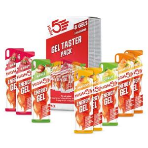 HIGH5 Energy Gel Pack - Running Gel for Quick Energy Release - Natural Fruit Juice & Caffeine-Free - On-the-Go Sports Nutrition for Runners, Cyclists & Endurance Training (Assorted Flavours, 8 x 40g)