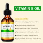 Vitamin E Oil 75,000 IU 60 ml- 100% Organic Pure Vitamin E Oil for Skin, Face, Hair, Body - Natural Antioxidant for Dryness, Wrinkles, Scars & Stretch Marks, Moisturizing and Firming Skin