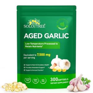 High Strength Aged Garlic Extract Softgels 7500mg | 300 Softgels | Gluten Free | Allicin-Rich Garlic Supplement for Daily Wellness