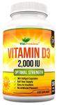 Vitamin D 2,000 IU, Optimal Strength Vitamin D3 Supplement, 365 Easy to Swallow Softgels - Full Year Supply