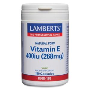 Lamberts Natural Vitamin E 400iu – d-Alpha Tocopherol for Antioxidant Protection – Gelatin-Free – 60 Vegan Capsules