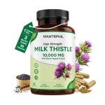 Milk Thistle High Strength 10000mg | 400mg Silymarin per Capsule | 90-Day Supply | Enhanced with Black Pepper | Herbal Supplement for Liver Detox | Lab Tested