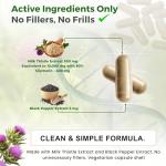 Milk Thistle High Strength 10000mg | 400mg Silymarin per Capsule | 90-Day Supply | Enhanced with Black Pepper | Herbal Supplement for Liver Detox | Lab Tested