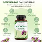 Milk Thistle High Strength 10000mg | 400mg Silymarin per Capsule | 90-Day Supply | Enhanced with Black Pepper | Herbal Supplement for Liver Detox | Lab Tested