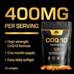 Bearactive CoQ10 Supplement Softgels - Heart Health, Energy & Recovery - Coenzyme Q10 High Strength - Q10 Coenzyme Ubiquinone – 30 Vegan Softgels with Coconut MCT Oil (COQ10 400mg - 30 Softgels)