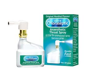 Ultra Chloraseptic Anaesthetic Sore Throat Spray, 15ml, Original Menthol Flavour, fast acting relief for sore throat pain