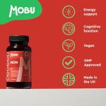 Iron Tablets 14mg | 400 Tablets 13 Month Supply | Tiredness & Fatigue Supplement | Vegan Energy Support - MOBU UK Made