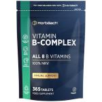 Vitamin B Complex High Strength | 365 Tablets (1 Year Supply) | All 8 B Vitamins | Vitamin B1, B2, B3, B5, B6, B12, Choline, Folic Acid & Biotin | Vegan | by Horbaach