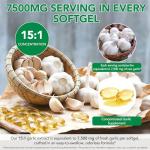 Aged Garlic Extract 7500mg Odorless Garlic Softgels – High Potency Garlic Supplement, Garlic Extract Capsules for Heart & Immune Support, Vegetarian, Non-GMO, All-Natural Daily Wellness