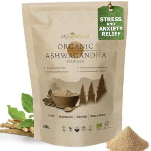 MySuperfoods Organic Ashwagandha Powder 200g, Rich Source of Vitamin B6 & B12