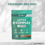 Vitamin B Complex High Strength | 365 Tablets (1 Year Supply) | All 8 B Vitamins | Vitamin B1, B2, B3, B5, B6, B12, Choline, Folic Acid & Biotin | Vegan | by Horbaach