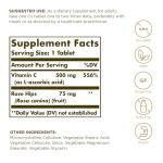 Solgar Vitamin C 500 mg with Rose Hips Tablets - Pack of 100 - Healthy Immune System and Energy Levels - Antioxidant - Supports Collagen Formation - Vegan, Gluten Free and Kosher