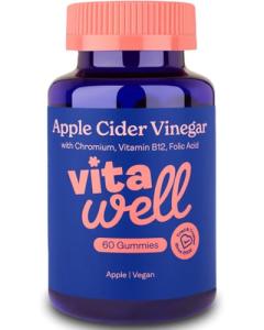Vitawell Apple Cider Vinegar Gummies - 1000mg with The Mother | Complex Formula - B12 + Folic Acid + Beetroot Extract | 60 Vegan Flavoured Gummies | Digestive Health and Metabolism Support