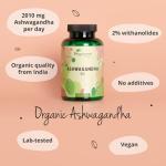 Vegavero Organic Ashwagandha Capsules | 2010 mg Root Powder | 180 Vegan Pills | Standardised 2% Withanolides | Lab-Tested | NO Additives | Vegan