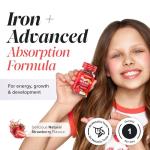 Kids Iron Gummies - Iron Supplements with Vitamin C - Energy & Immune System - Iron Gummies for Kids - Alternative to Iron Tablets for Kids - 30 Gummies - Vegan & Gluten-Free - Novomins