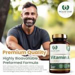 Royal Oak Health Vitamin A 5000IU | 60 Vegan Capsules | Retinyl Acetate | Supports Vision, Skin & Immune Function | Gluten & Dairy Free | Made in Britain