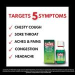 Covonia All-in-One Chesty Cough, Cold & Flu Relief Oral Solution, Sugar Free, Fights Chesty Cough, Headaches, Sore Throats,Contains Paracetamol, for Adults & Children Aged 12 +,160ml
