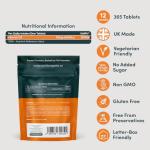 Nutrition Geeks, Vitamin D 4000 iu - 1 Year Supply, 365 Easy-Swallow Tablets Vegetarian D3 iu, High Strength Supplet UK Made VIT & Vitamins Awarded by The Independent
