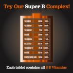 Super Vitamin B Complex - High Absorption Methylated B Vitamins with VIT C - 90 Timed Release Vegan Tablets - 3 Month Supply - B1, B2, B3, B5, B6, B8, B9 & B12 - Made in the UK - Nu U Nutrition