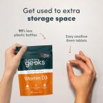 Nutrition Geeks, Vitamin D 4000 iu - 1 Year Supply, 365 Easy-Swallow Tablets Vegetarian D3 iu, High Strength Supplet UK Made VIT & Vitamins Awarded by The Independent