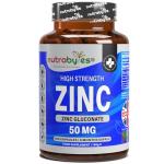 Nutrabytes Zinc Capsules 50mg | 180 Capsules | 6 Months Supply | Zinc Supplements for Men & Women, 1-a-Day | No Artificial Flavours | Non-GMO, Vegan & Magnesium Stearate-Free | UK Made