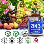 Nutrabytes Zinc Capsules 50mg | 180 Capsules | 6 Months Supply | Zinc Supplements for Men & Women, 1-a-Day | No Artificial Flavours | Non-GMO, Vegan & Magnesium Stearate-Free | UK Made