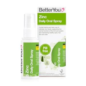 BetterYou Zinc Oral Spray Supplement, Fast Acting Zinc Bisglycinate Chelate Supplement for Immune System Support, 1-Month Supply, Made in The UK, Natural Lemon and Lime Flavour
